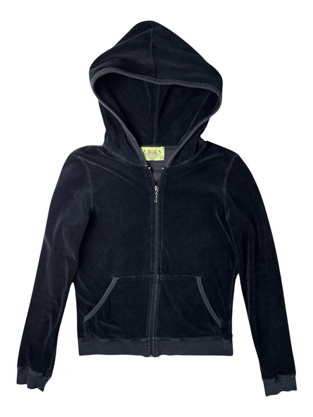 Juicy Couture Black Velour Zip-Up Light Jacket